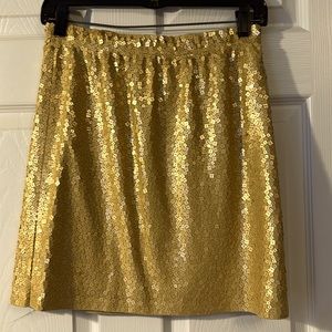 Comfortable gold sequin mini skirt